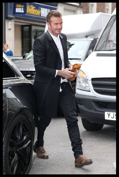 David Beckham all’apertura dello store della moglie Victoria a Londra. Lapresse